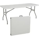 Mesa plegable rectangular de 1.83m ( tipo tablon ) blanca