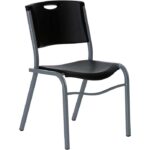 Silla Apilable Ergonomica LIFETIME color negro con gris.