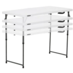 Mesa plegable rectangular de 1.22m c/ ajustes de altura ( tipo portafolio ) Almendra