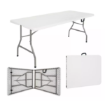 Mesa plegable rectangular de 1.52m ( tipo portafolio ) blanca