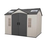Cobertizo de almacenamiento para exteriores de Lifetime de 3.05 X 2.44m incluye piso y equipo de intalacion.