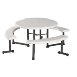 Mesa de Picnic adulto redonda LIFETIME (6 personas). 114cm diametro.