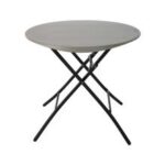 Mesa Redonda plegable LIFETIME de 82cm  color gris