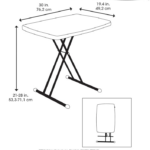 Mesa personal plegable LIFETIME de 75x50cm Altura ajustable de 3 posiciones: 56, 66 y 74cm color blanco granito
