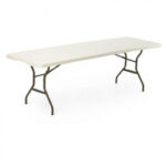 Mesa Rectangular plegable  LIFETIME de 2.44m (Estilo portafolio) color blanco granito (tablon para 10 personas)