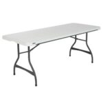 Mesa plegable rectangular de 1.83m ( tipo tablon ) blanca