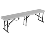 Banca plegable LIFETIME estilo maleta (dobla a la mitad) de 1.52m de largo x 29.5cm ancho x 42.1cm alto.