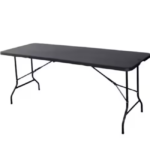 Mesa Rectangular plegable  LIFETIME de 2.44m (plana) color negro (tablon para 10 personas)