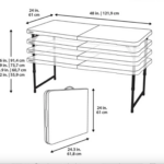 Mesa rectangular plegable LIFETIME Con tarja y Grifo, de 1.22m y ajustable a 3 alturas: 61cm (infanfil) 74cm (normal) 91cm (bufetera)