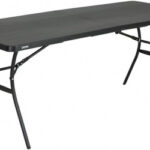 Mesa rectangular  plegable LIFETIME de 1.83m color negro Estilo Portafolio (dobla a la mitad)