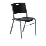 Silla Apilable Ergonomica LIFETIME color negro con gris.